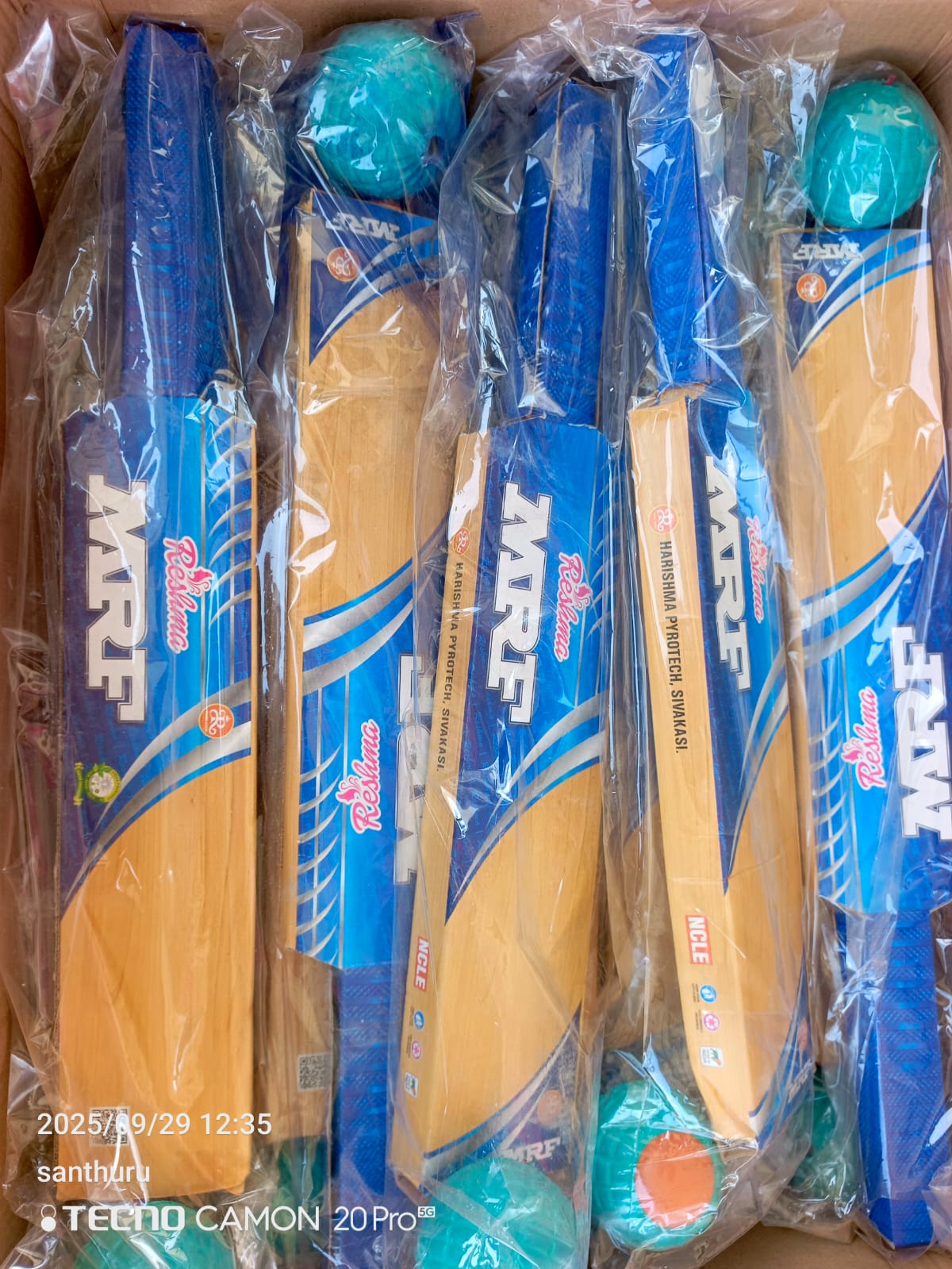 Ragavendra Crackers bat and ball